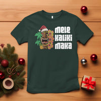 Christmas In Hawaii T Shirt Mele Kalikimaka Tiki Hibiscus Flower Santa Hat - Wonder Print Shop