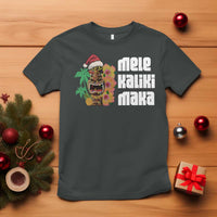 Christmas In Hawaii T Shirt Mele Kalikimaka Tiki Hibiscus Flower Santa Hat - Wonder Print Shop