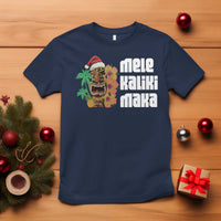 Christmas In Hawaii T Shirt Mele Kalikimaka Tiki Hibiscus Flower Santa Hat - Wonder Print Shop