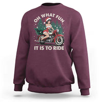 Funny Christmas Motorbike Sweatshirt Oh What Fun It Is To Ride Female Santa Biker - Wonder Print Shop