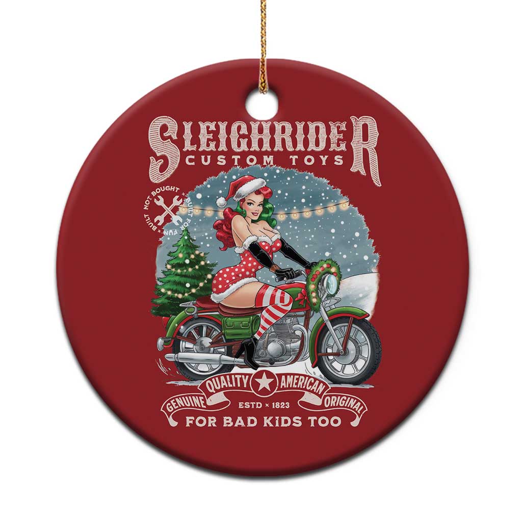 Xmas Female Santa Motorcycle Christmas Ornament Sleighrider Custom Toys For Bad Kids Too - Wonder Print Shop