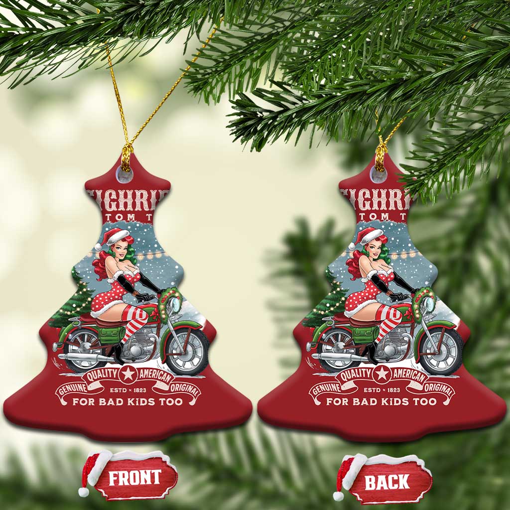 Xmas Female Santa Motorcycle Christmas Ornament Sleighrider Custom Toys For Bad Kids Too - Wonder Print Shop