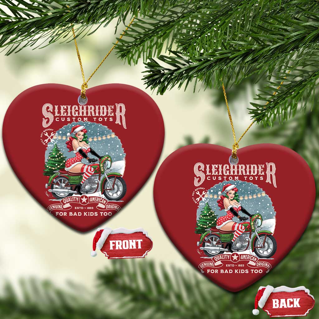 Xmas Female Santa Motorcycle Christmas Ornament Sleighrider Custom Toys For Bad Kids Too - Wonder Print Shop