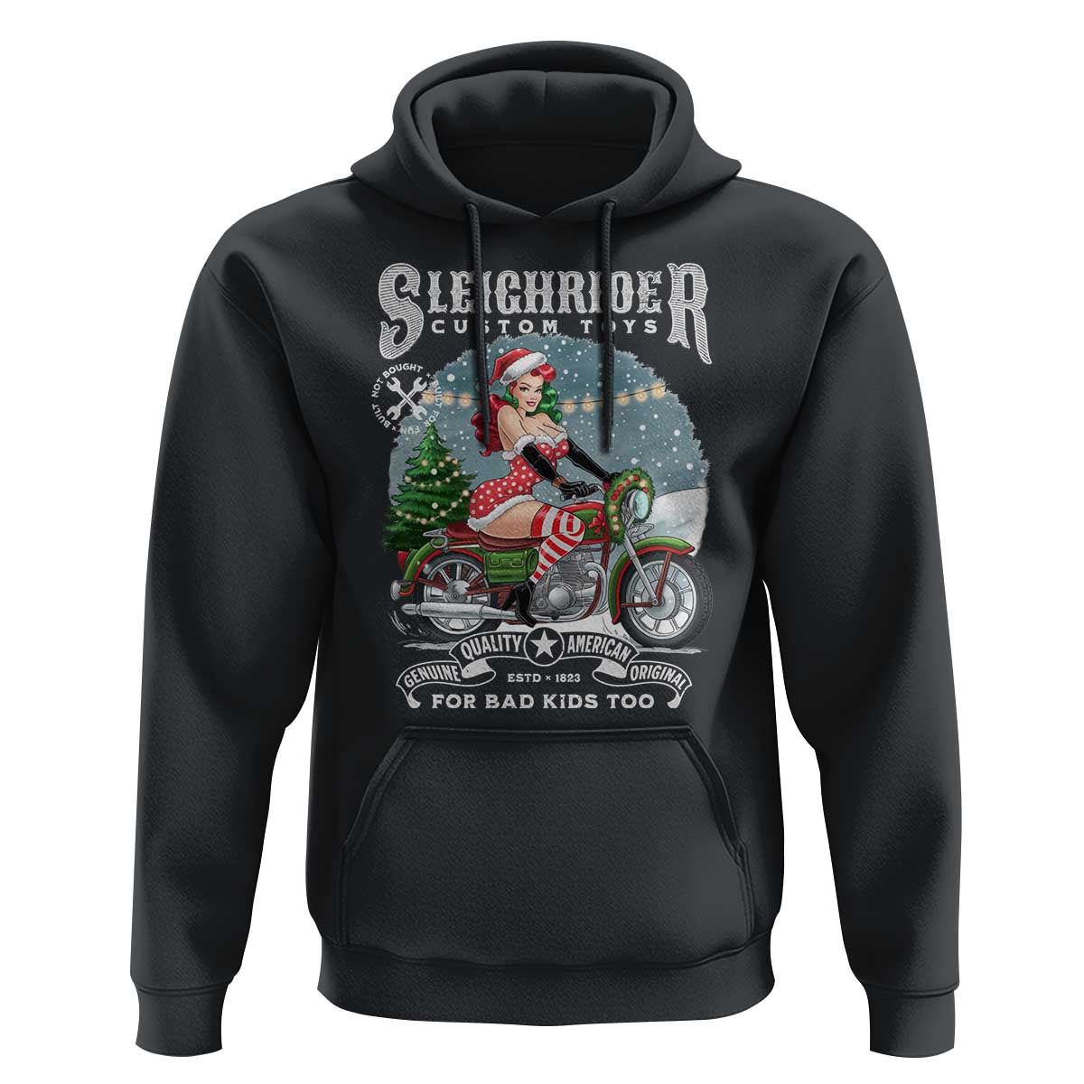 Christmas Female Santa Motorcycle Hoodie Sleighrider Custom Toys For Bad Kids Too