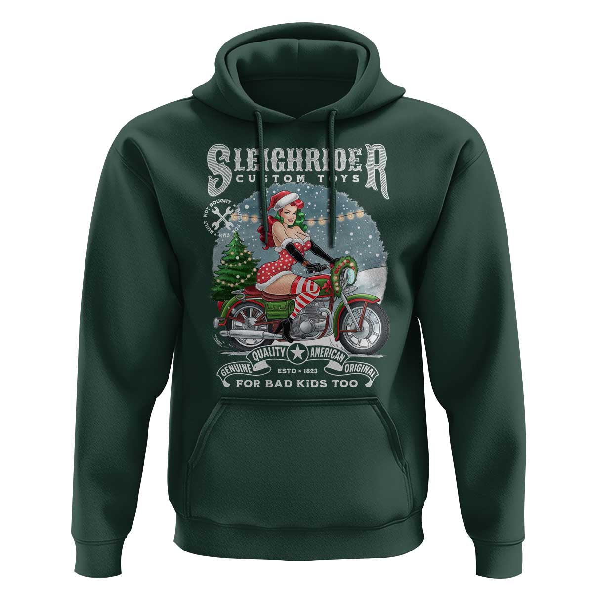 Christmas Female Santa Motorcycle Hoodie Sleighrider Custom Toys For Bad Kids Too