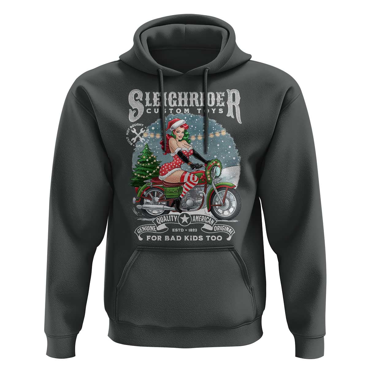 Christmas Female Santa Motorcycle Hoodie Sleighrider Custom Toys For Bad Kids Too