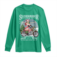 Christmas Female Santa Motorcycle Long Sleeve Shirt Sleighrider Custom Toys For Bad Kids Too