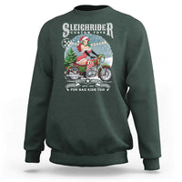 Christmas Female Santa Motorcycle Sweatshirt Sleighrider Custom Toys For Bad Kids Too - Wonder Print Shop