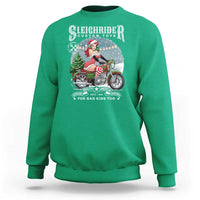 Christmas Female Santa Motorcycle Sweatshirt Sleighrider Custom Toys For Bad Kids Too - Wonder Print Shop