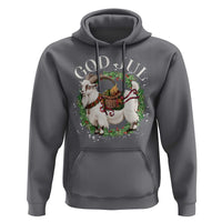 God Jul Hoodie Yule Goat Christmas Wreath Winter Solstice