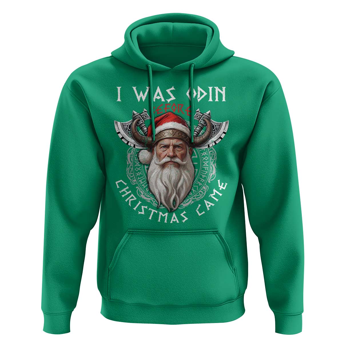 Christmas Viking Hoodie I Was Odin Before Christmas Came Santa Viking Warriors Xmas