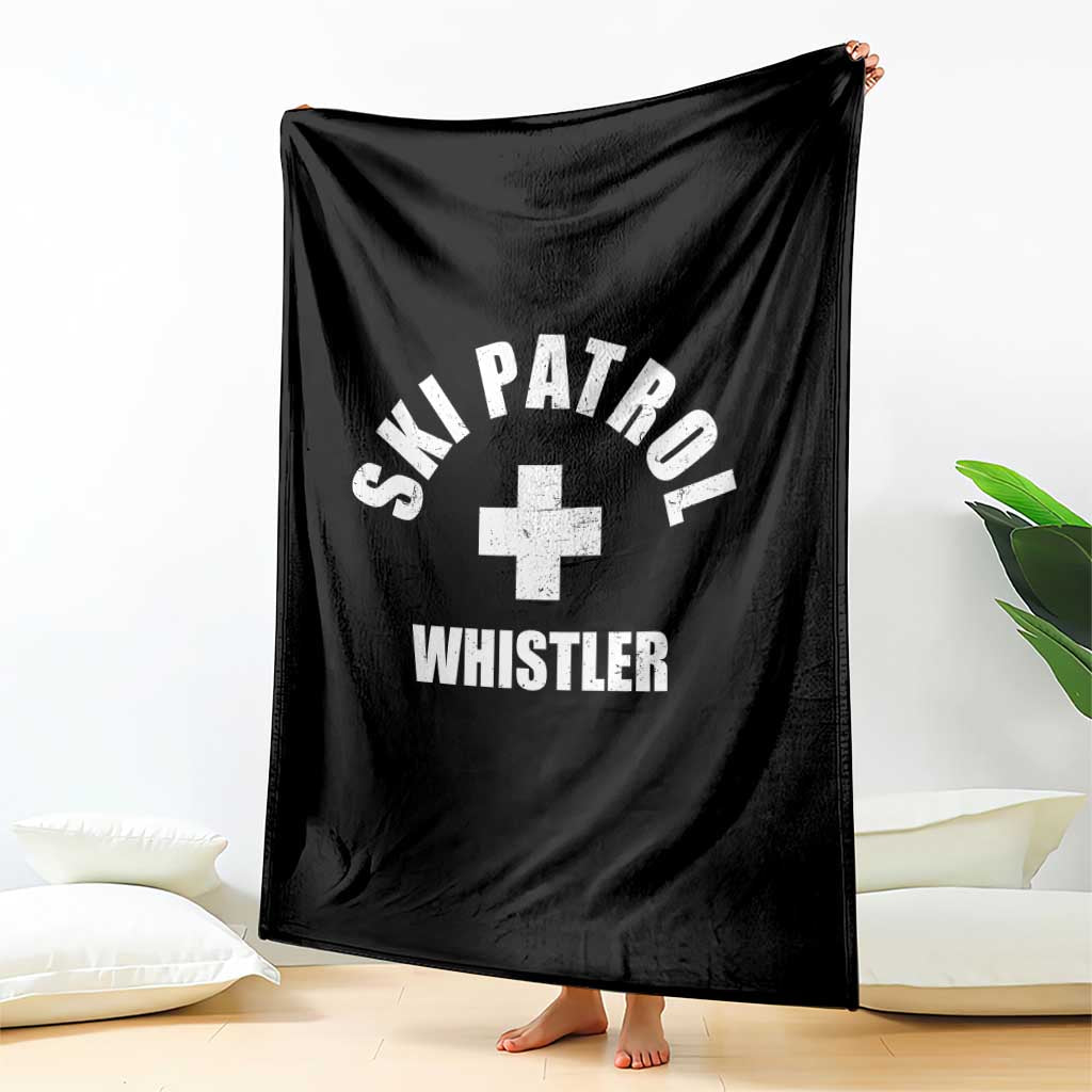 Ski Patrol Whistler Throw Blanket Winter Slopes Skiing Snowboarding - Wonder Print Shop