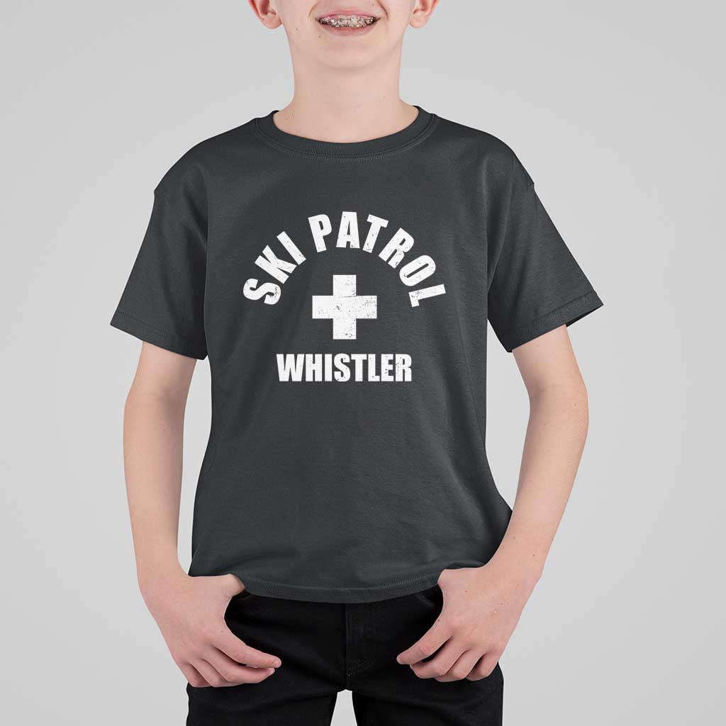 Ski Patrol Whistler T Shirt For Kid Winter Slopes Skiing Snowboarding - Wonder Print Shop