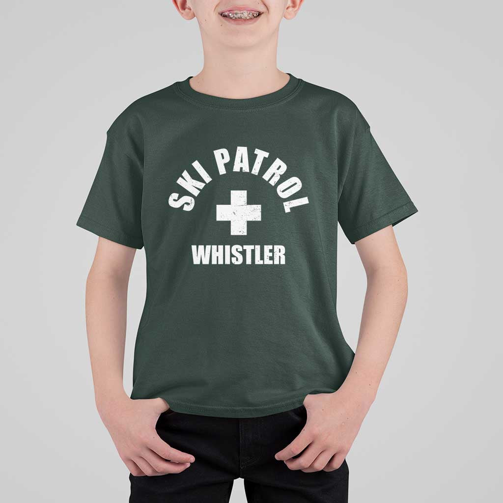 Ski Patrol Whistler T Shirt For Kid Winter Slopes Skiing Snowboarding - Wonder Print Shop