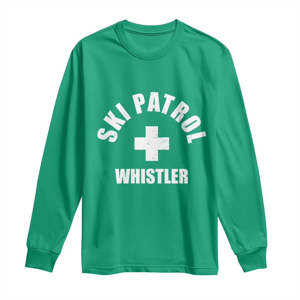 Ski Patrol Whistler Long Sleeve Shirt Winter Slopes Skiing Snowboarding - Wonder Print Shop