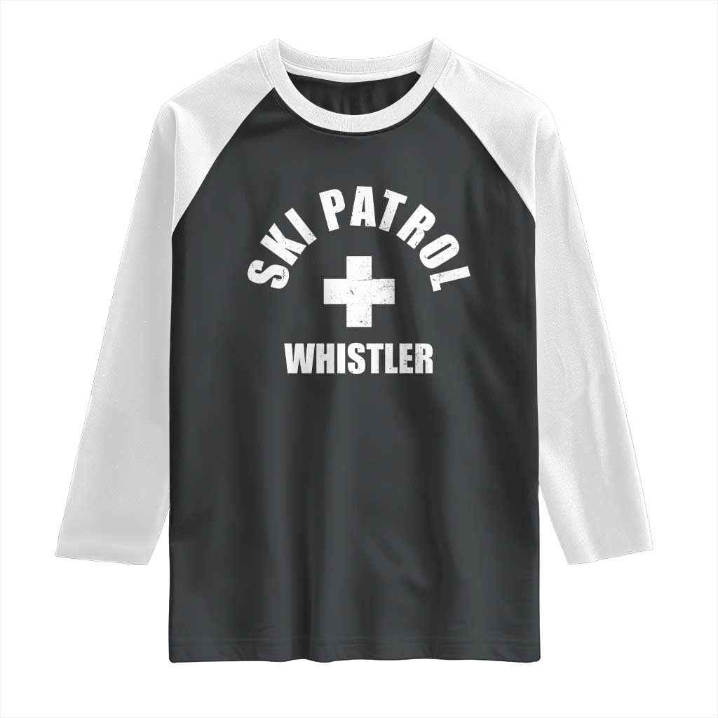 Ski Patrol Whistler Raglan Shirt Winter Slopes Skiing Snowboarding - Wonder Print Shop