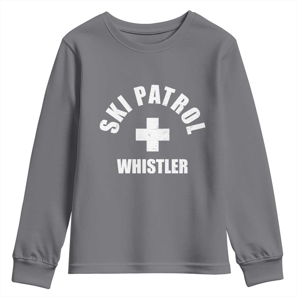 Ski Patrol Whistler Youth Sweatshirt Winter Slopes Skiing Snowboarding - Wonder Print Shop