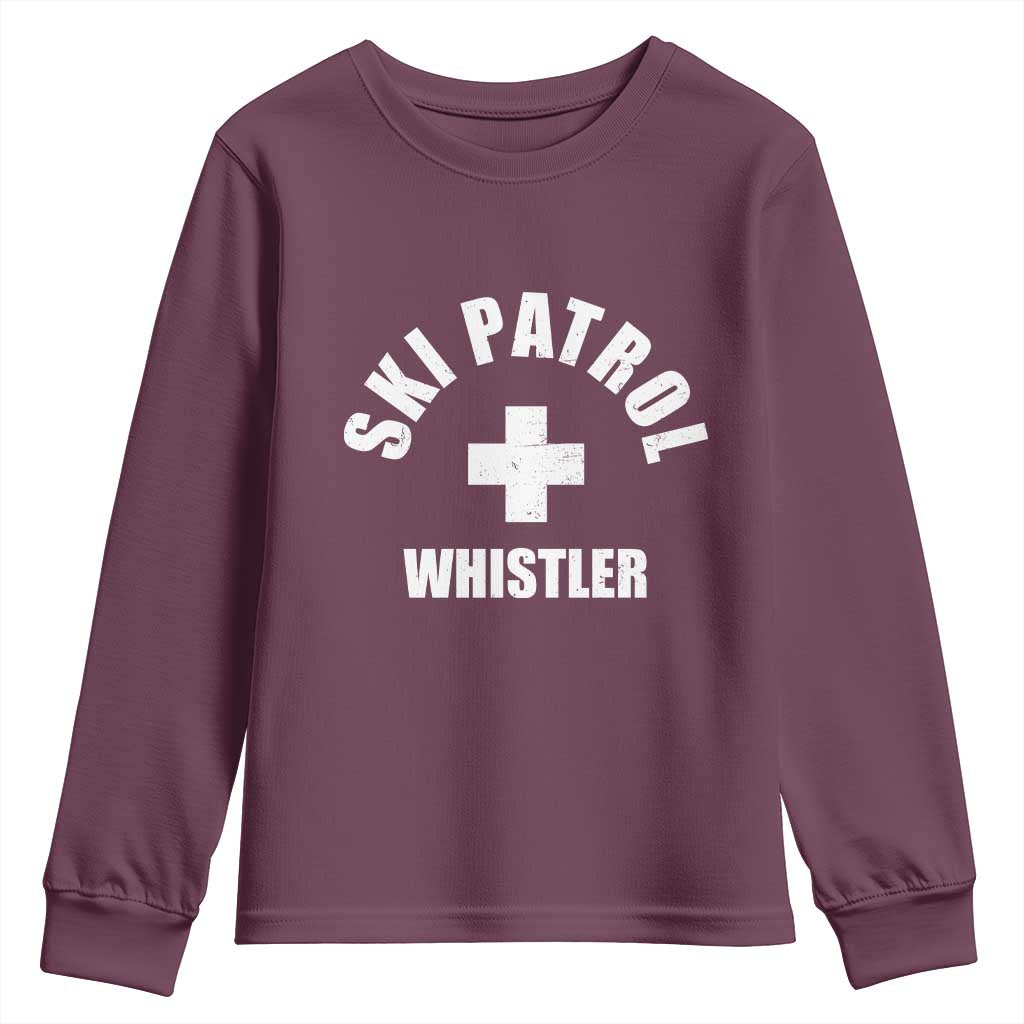 Ski Patrol Whistler Youth Sweatshirt Winter Slopes Skiing Snowboarding - Wonder Print Shop