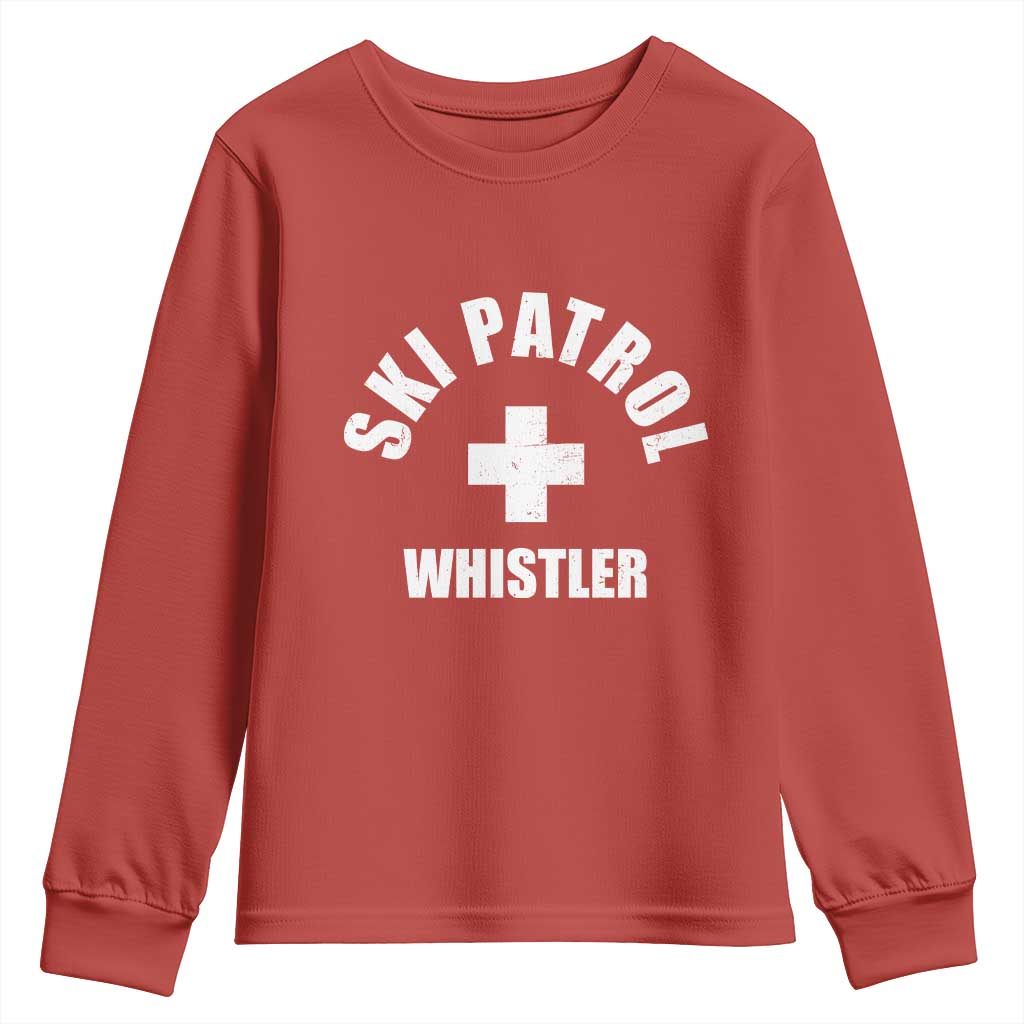 Ski Patrol Whistler Youth Sweatshirt Winter Slopes Skiing Snowboarding - Wonder Print Shop