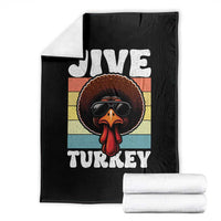 Funny Jive Thanksgiving Turkey Day Throw Blanket Retro Afro Black Turkey - Wonder Print Shop