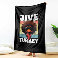 Funny Jive Thanksgiving Turkey Day Throw Blanket Retro Afro Black Turkey - Wonder Print Shop
