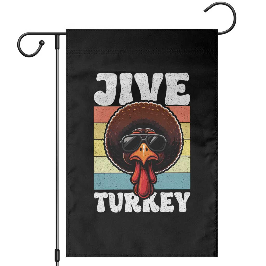 Funny Jive Thanksgiving Turkey Day Garden Flag Retro Afro Black Turkey - Wonder Print Shop