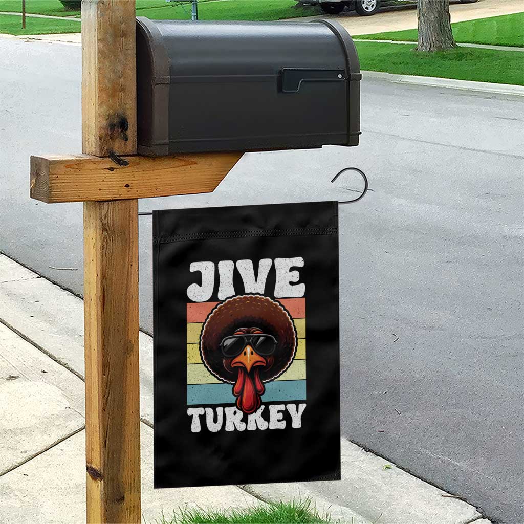 Funny Jive Thanksgiving Turkey Day Garden Flag Retro Afro Black Turkey - Wonder Print Shop