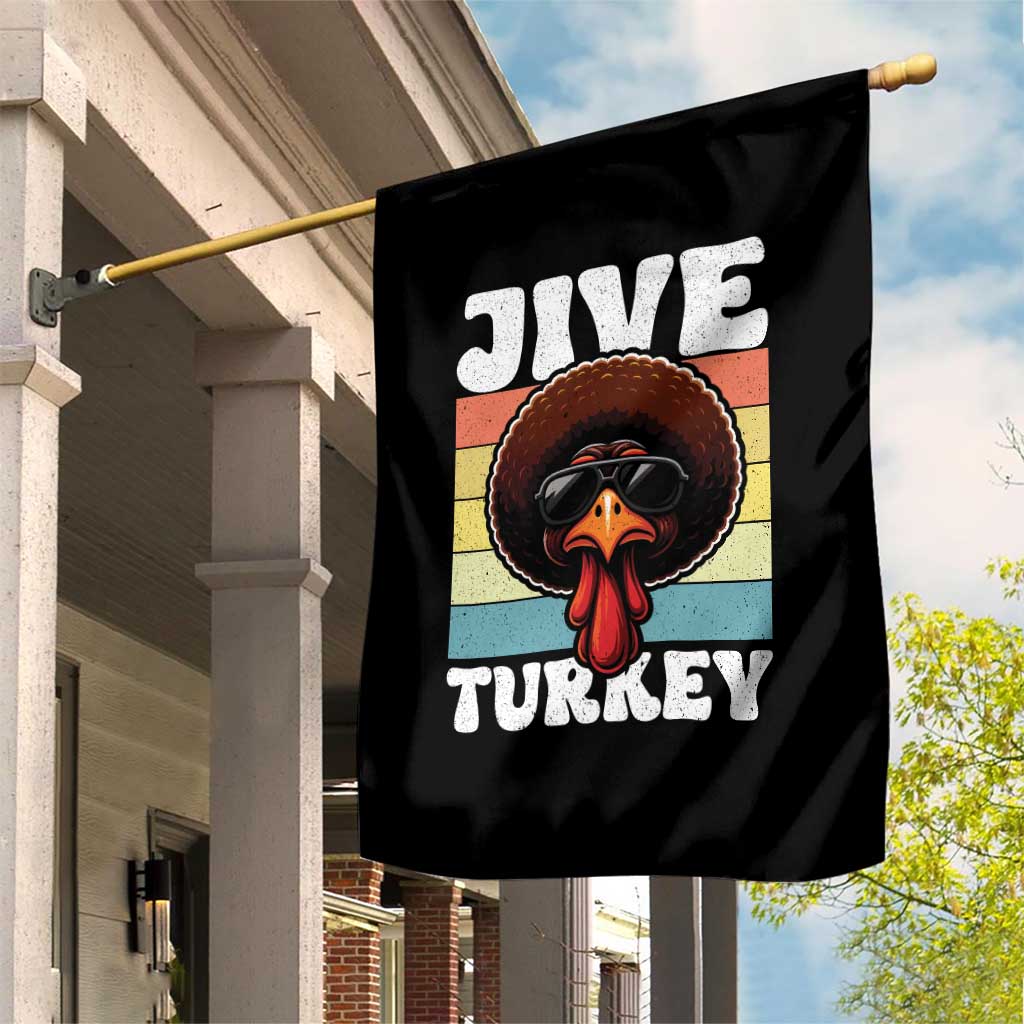 Funny Jive Thanksgiving Turkey Day Garden Flag Retro Afro Black Turkey - Wonder Print Shop