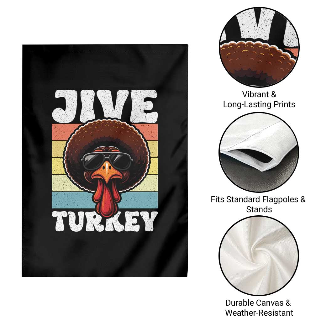Funny Jive Thanksgiving Turkey Day Garden Flag Retro Afro Black Turkey - Wonder Print Shop