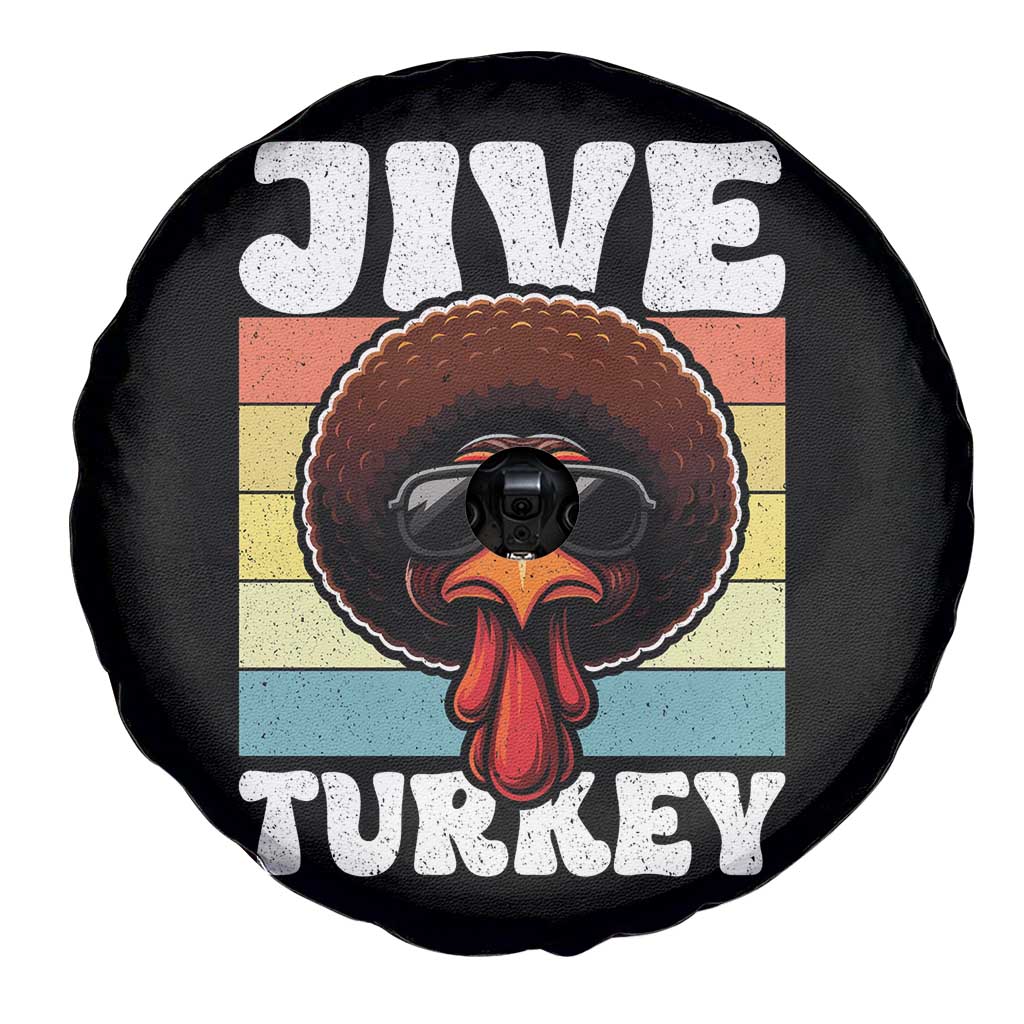 Funny Jive Thanksgiving Turkey Day Spare Tire Cover Retro Afro Black Turkey - Wonder Print Shop