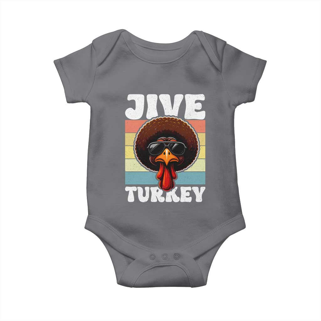 Funny Jive Thanksgiving Turkey Day Baby Onesie Retro Afro Black Turkey - Wonder Print Shop
