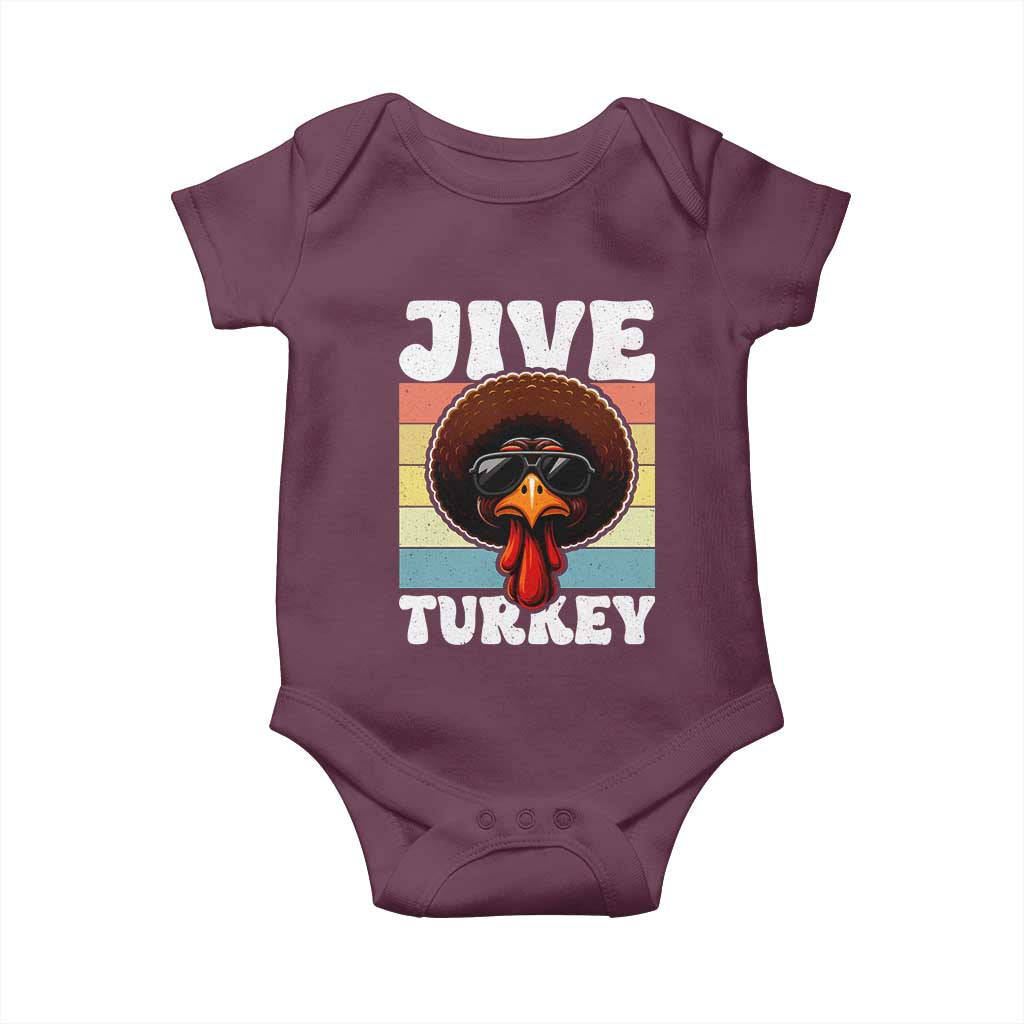 Funny Jive Thanksgiving Turkey Day Baby Onesie Retro Afro Black Turkey - Wonder Print Shop