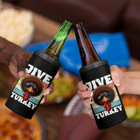 Funny Jive Thanksgiving Turkey Day 4 in 1 Can Cooler Tumbler Retro Afro Black Turkey - Wonder Print Shop