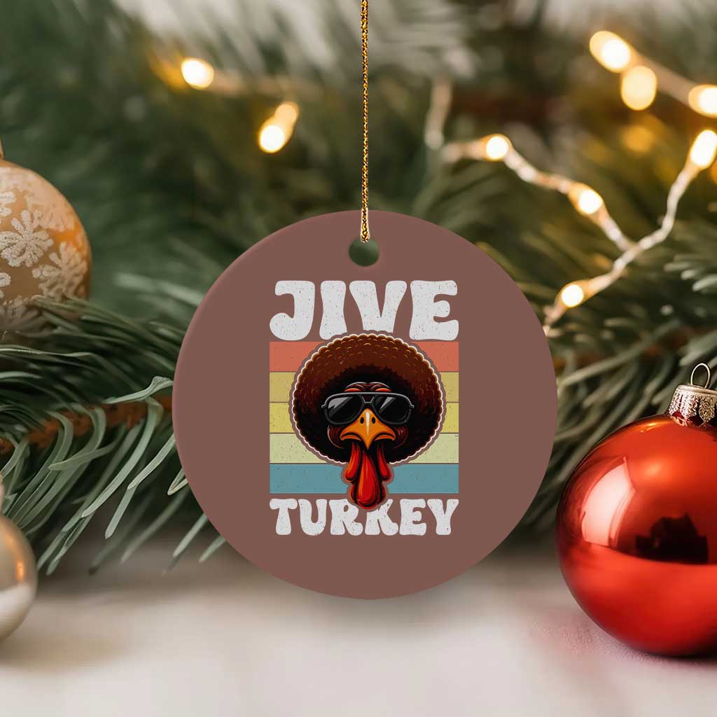 Funny Jive Thanksgiving Turkey Day Ceramic Ornament Retro Afro Black Turkey - Wonder Print Shop