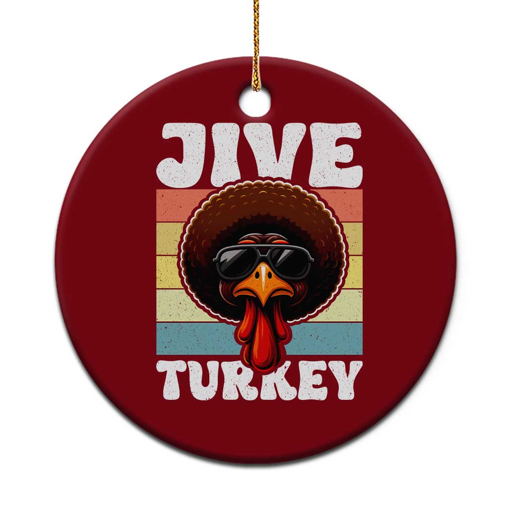 Funny Jive Thanksgiving Turkey Day Ceramic Ornament Retro Afro Black Turkey - Wonder Print Shop