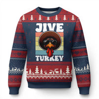 Funny Jive Thanksgiving Turkey Day Ugly Christmas Sweater Retro Afro Black Turkey - Wonder Print Shop