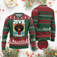 Funny Jive Thanksgiving Turkey Day Ugly Christmas Sweater Retro Afro Black Turkey - Wonder Print Shop
