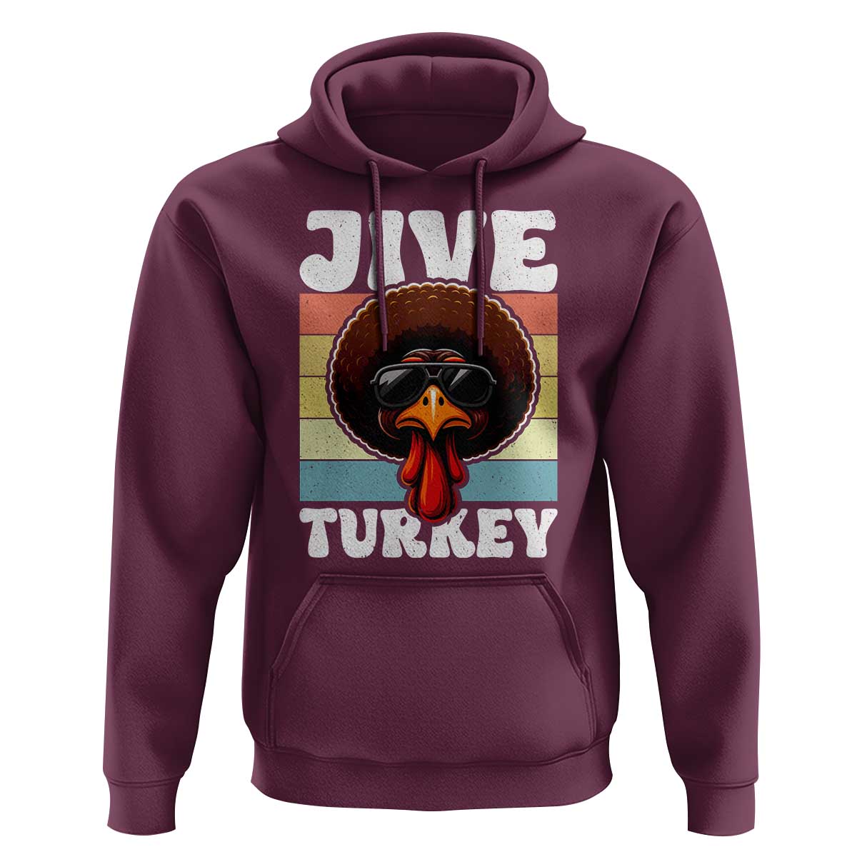 Funny Jive Thanksgiving Turkey Day Hoodie Retro Afro Black Turkey - Wonder Print Shop