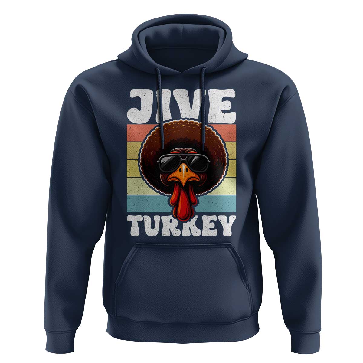Funny Jive Thanksgiving Turkey Day Hoodie Retro Afro Black Turkey - Wonder Print Shop