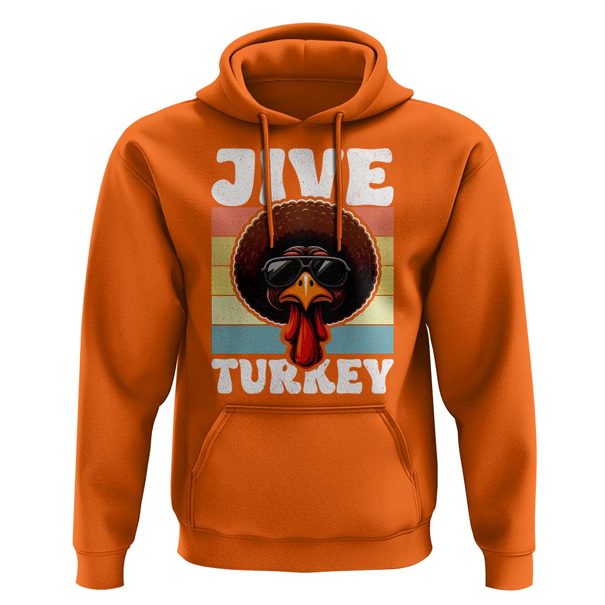 Funny Jive Thanksgiving Turkey Day Hoodie Retro Afro Black Turkey - Wonder Print Shop