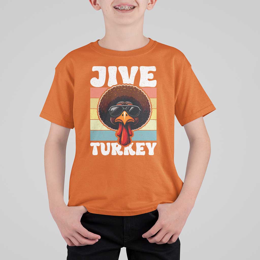 Funny Jive Thanksgiving Turkey Day T Shirt For Kid Retro Afro Black Turkey - Wonder Print Shop