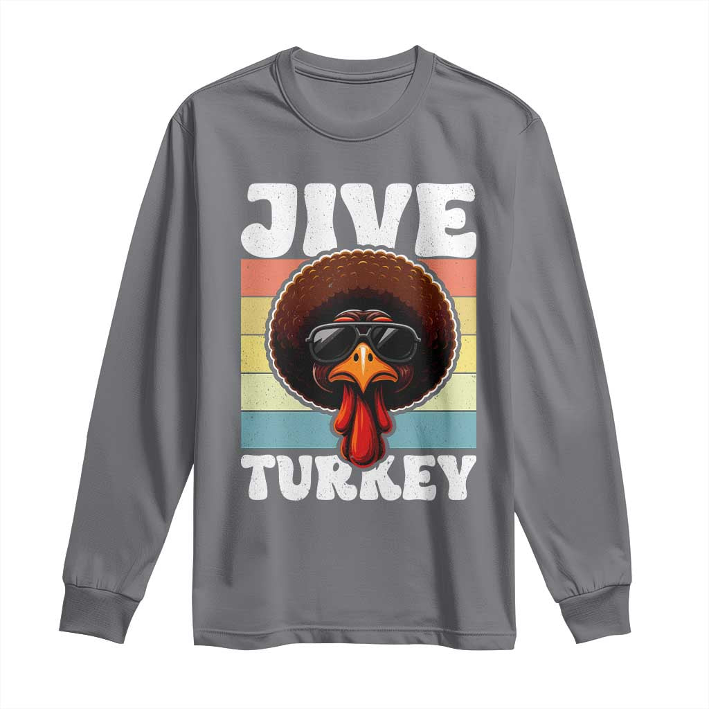 Funny Jive Thanksgiving Turkey Day Long Sleeve Shirt Retro Afro Black Turkey - Wonder Print Shop