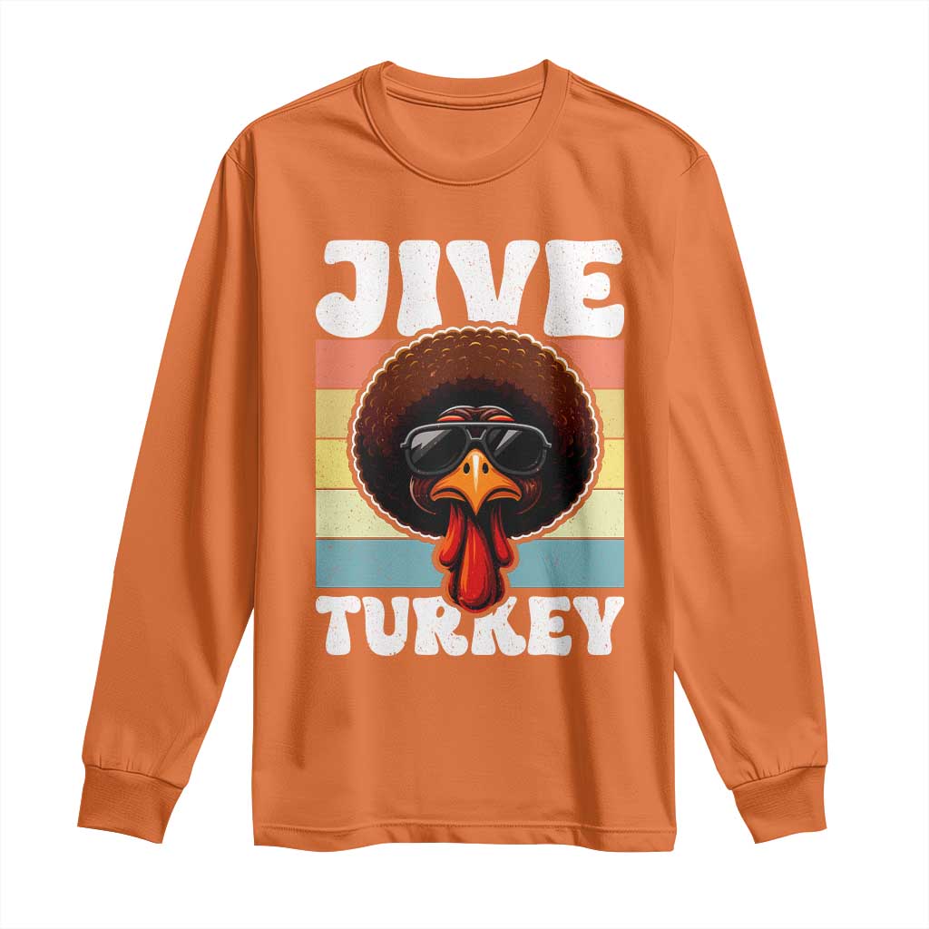 Funny Jive Thanksgiving Turkey Day Long Sleeve Shirt Retro Afro Black Turkey - Wonder Print Shop