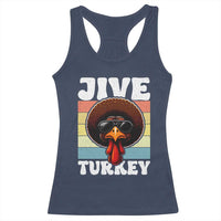 Funny Jive Thanksgiving Turkey Day Racerback Tank Top Retro Afro Black Turkey - Wonder Print Shop