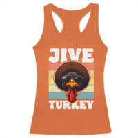 Funny Jive Thanksgiving Turkey Day Racerback Tank Top Retro Afro Black Turkey - Wonder Print Shop