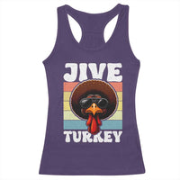 Funny Jive Thanksgiving Turkey Day Racerback Tank Top Retro Afro Black Turkey - Wonder Print Shop