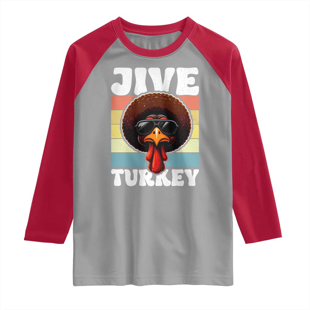 Funny Jive Thanksgiving Turkey Day Raglan Shirt Retro Afro Black Turkey - Wonder Print Shop