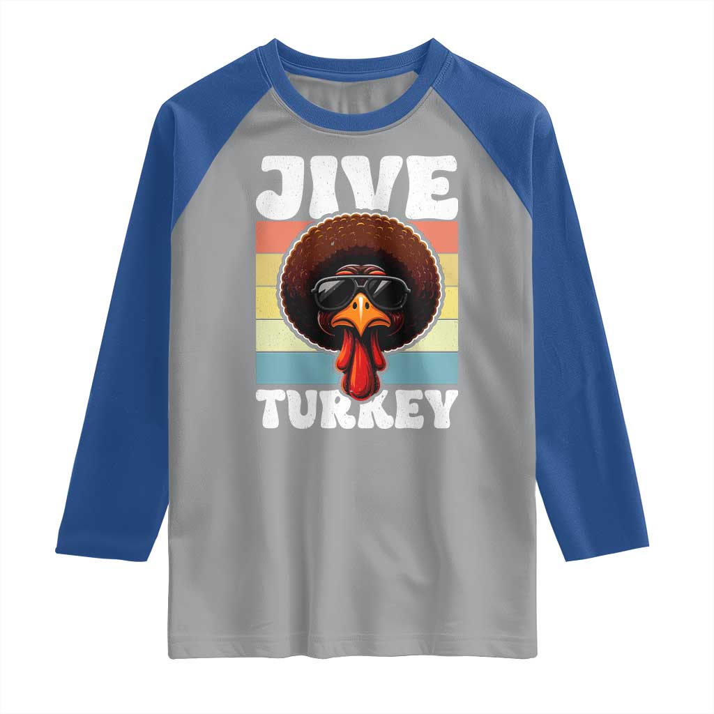 Funny Jive Thanksgiving Turkey Day Raglan Shirt Retro Afro Black Turkey - Wonder Print Shop