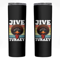 Funny Jive Thanksgiving Turkey Day Skinny Tumbler Retro Afro Black Turkey - Wonder Print Shop