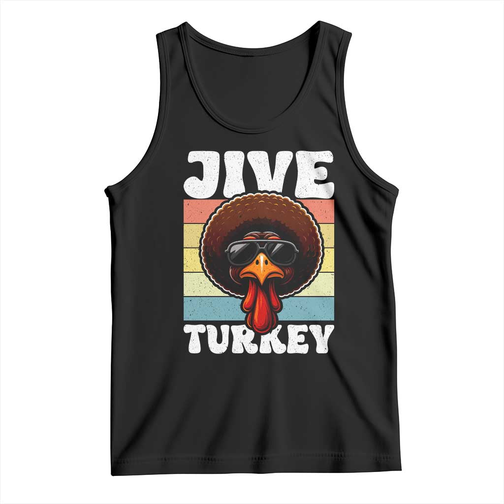 Funny Jive Thanksgiving Turkey Day Tank Top Retro Afro Black Turkey - Wonder Print Shop